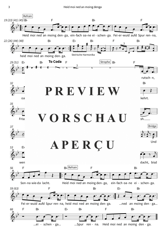 gallery: Heid moi ned an moing denga, DeSchoWieda, (Leadsheet)