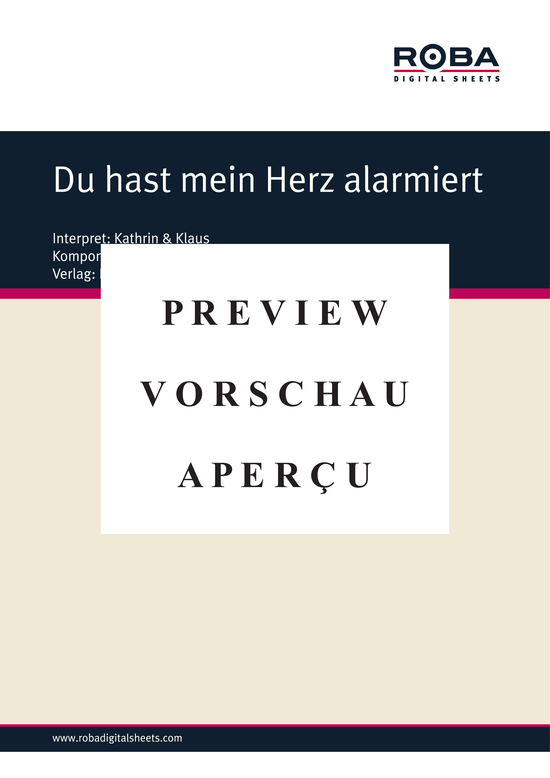 Product gallery: Page 2 of 3 Du hast mein Herz alarmiert , Kathrin & Klaus, Piano and Voice