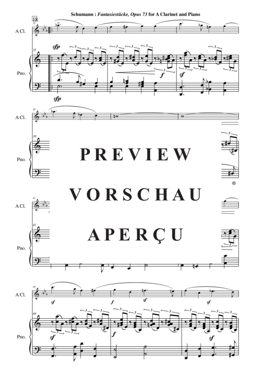 Product gallery: Page 19 of 28 Fantasiestücke, Opus 73 , , (clarinet in A + piano)