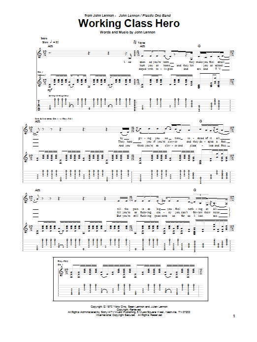 Product picture to:  Working Class Hero - John Lennon