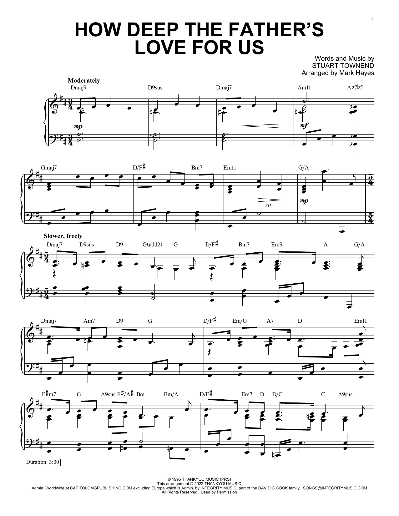 Produktbild zu: How Deep The Father's Love For Us (arr. Mark Hayes)