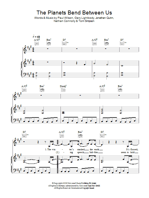 Produktgalerie: Seite 1 von 1 The Planets Bend Between Us, Snow Patrol, Gesang, Gitarre, Klavier