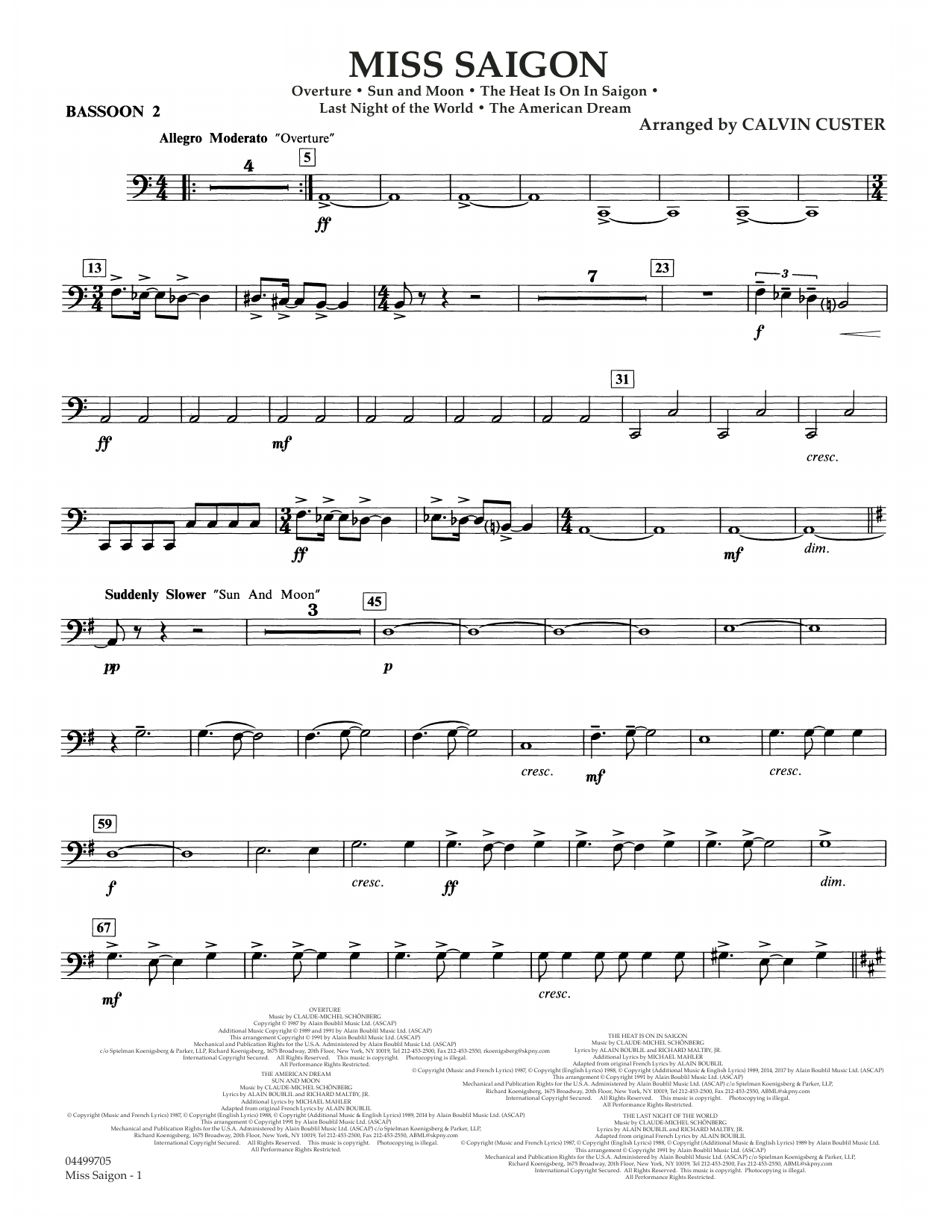 Produktbild zu: Miss Saigon (arr. Calvin Custer) - Bassoon 2