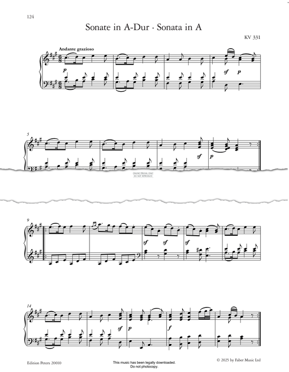 Produktbild zu: Sonata in A, KV 331