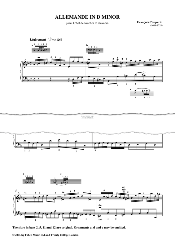 Produktgalerie: Seite 1 von 1 Allemande In D Minor, Francois Couperin, Klavier