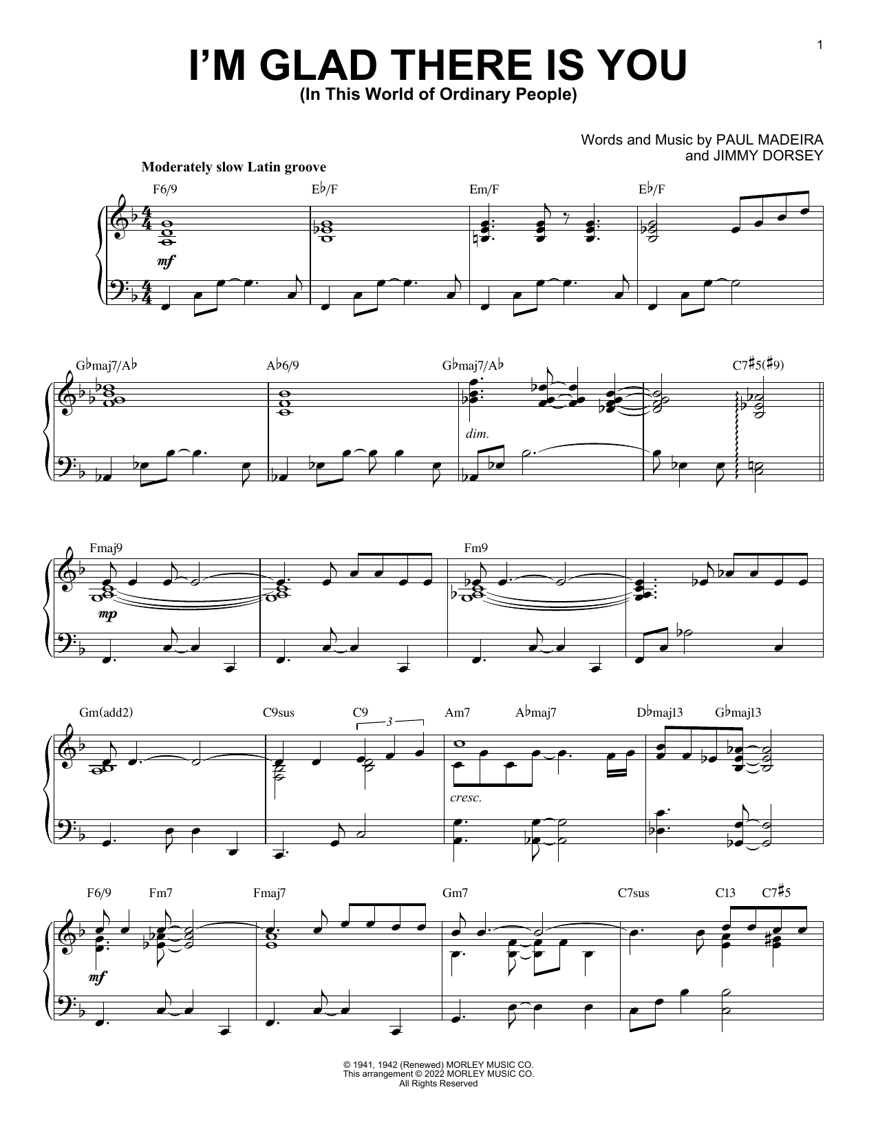 Produktbild zu: I'm Glad There Is You (In This World Of Ordinary People) [Jazz version] (arr. Brent Edstrom)