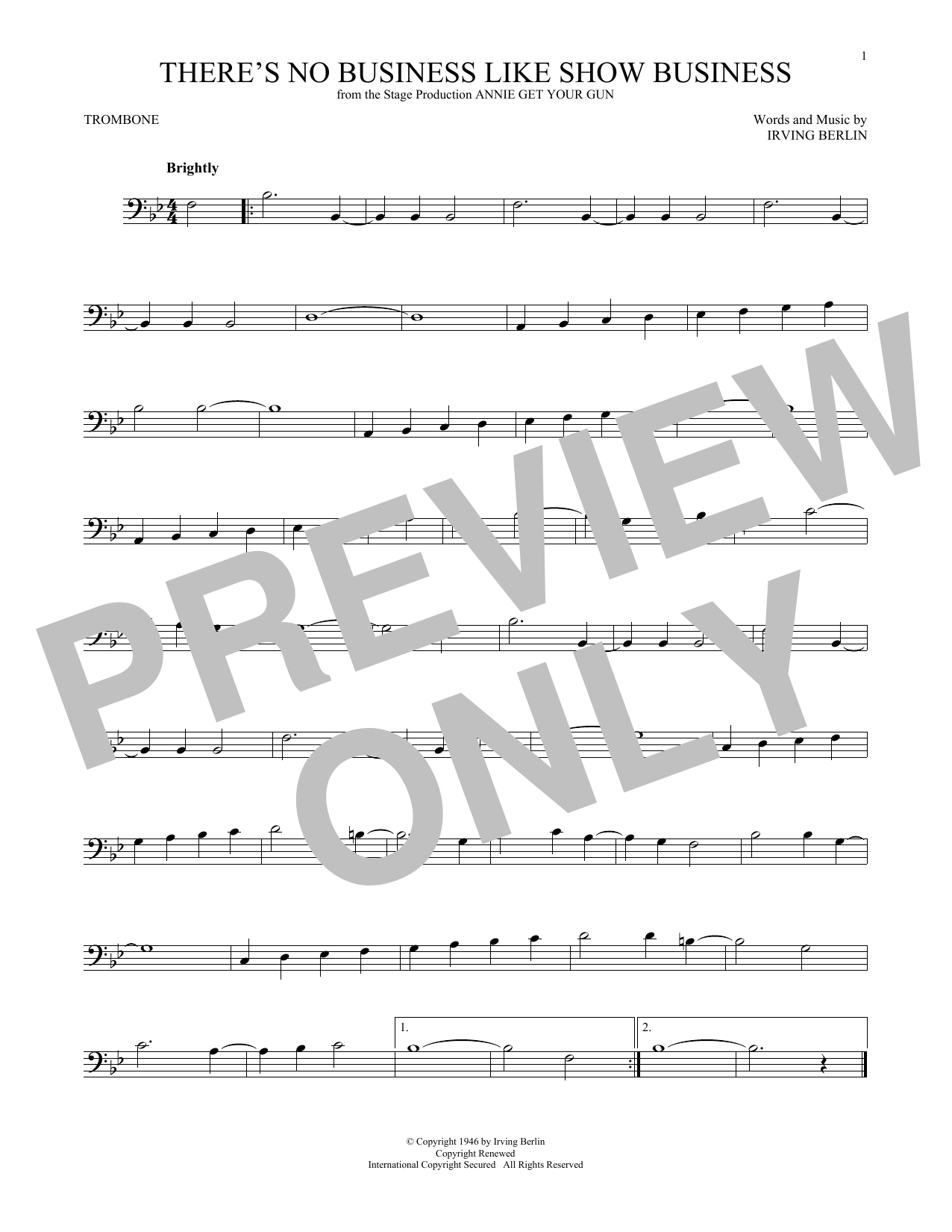 Product gallery: Page 1 of 1 There's No Business Like Show Business, Irving Berlin