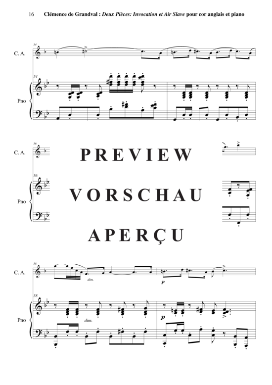 gallery: Deux Pièces : Invocation et Air Slave , , (Englischhorn + Klavier)