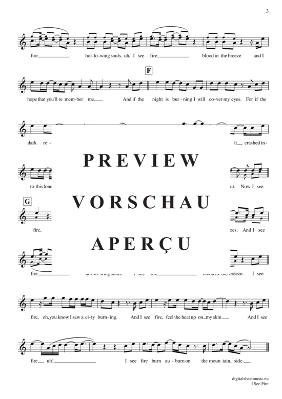 Produktgalerie: Seite 4 von 4 I see fire , Sheeran, Ed, (Oboe)