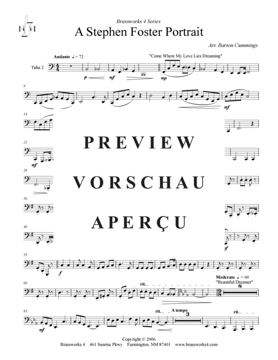 Product gallery: Page 13 of 18 Stephen Foster Portrait , , (Tuba Quartet: 2x Baritone, 2xTuba)