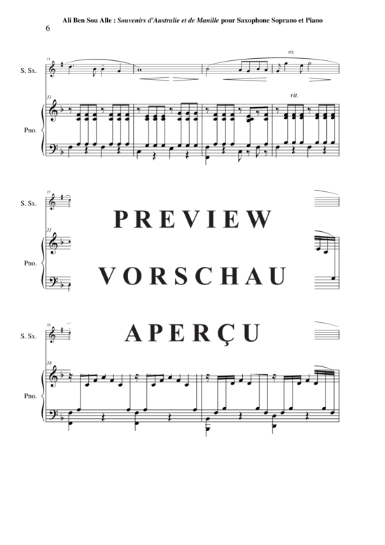 Product gallery: Page 7 of 21 Souvenirs d´Australie et de Manille , , (soprano saxophone + piano)