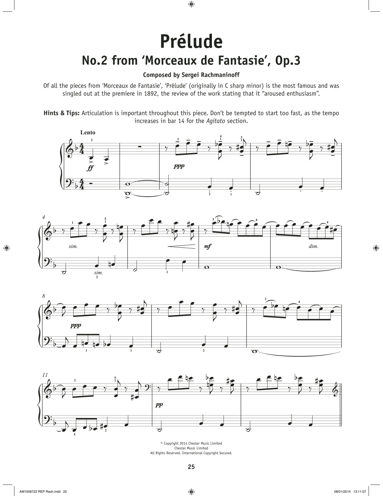 Product picture to: Morceaux De Fantaisie Opus 3 No. 2 Prelude In C# Minor