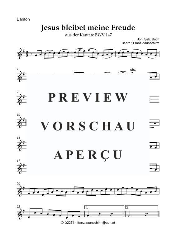 Produktgalerie: Seite 5 von 8 Jesus bleibet meine Freude, , Bariton und Orgel