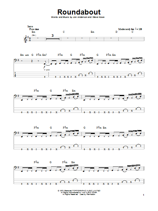 Produktgalerie: Seite 1 von 1 Roundabout, Yes, E-Bass