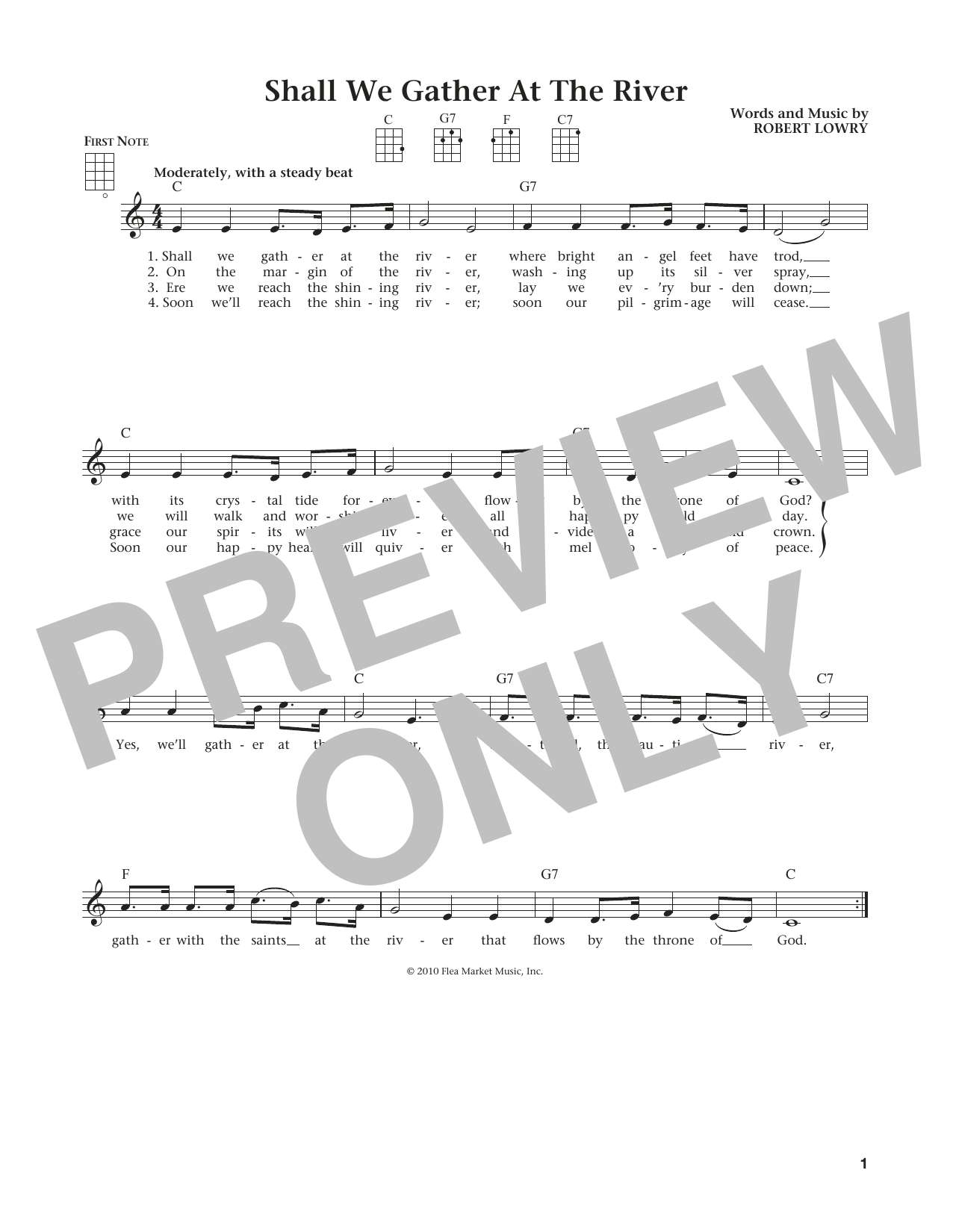 Product gallery: Page 1 of 1 Shall We Gather At The River? (from The Daily Ukulele) (arr. Liz and Jim Beloff), Robert Lowry