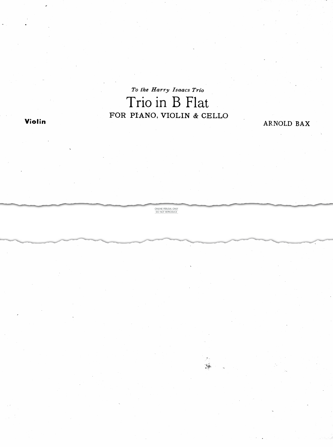 gallery: Trio In B Flat, Arnold Bax, Violine