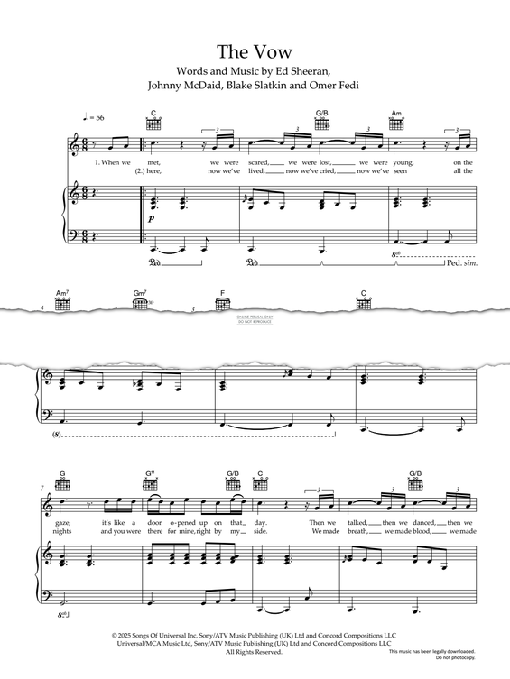 Product gallery: Page 1 of 1 The Vow, Ed Sheeran