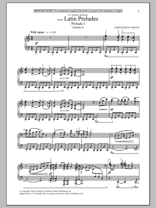 Product gallery: Page 1 of 1 Latin Preludes, Prelude I (Samba I), Christopher Norton