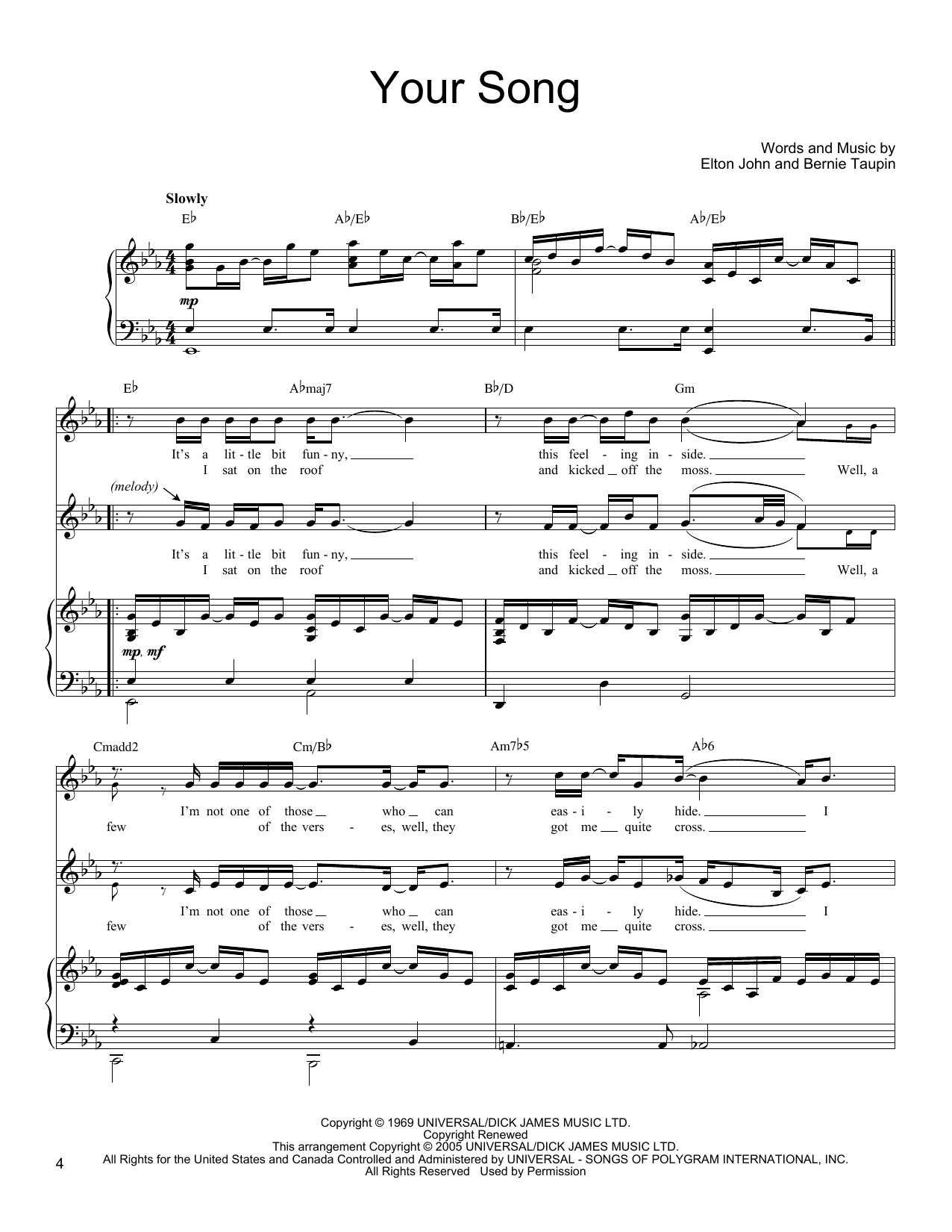 Produktgalerie: Seite 1 von 1 Your Song, Elton John, Gesang