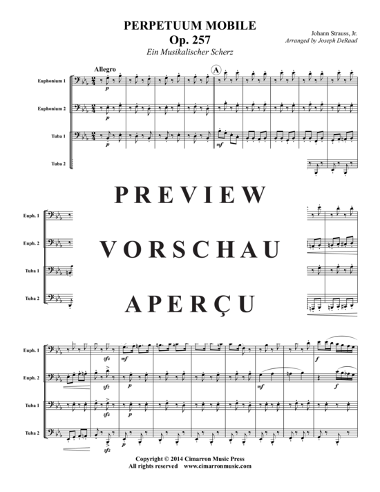 Produktgalerie: Seite 2 von 19 Perpetuum Mobile. Op. 257 , , (2x Bariton, 2x Tuba)