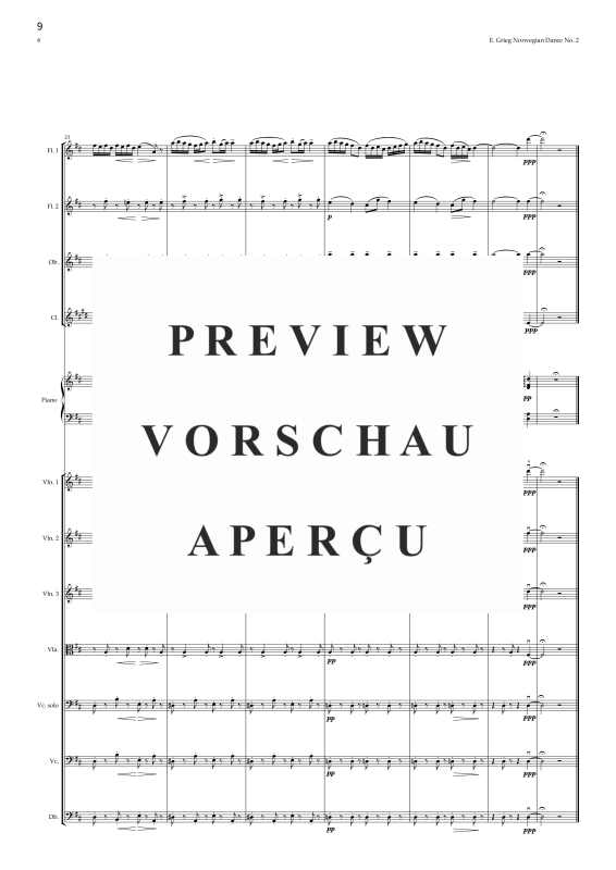 Produktgalerie: Seite 11 von 11 Norwegischer Tanz Nr. 2 - Erleichterte Fassung für Jugendkammerorchester in D-Dur mit reduziertem Bläsersatz, , Jugendkammerorchester