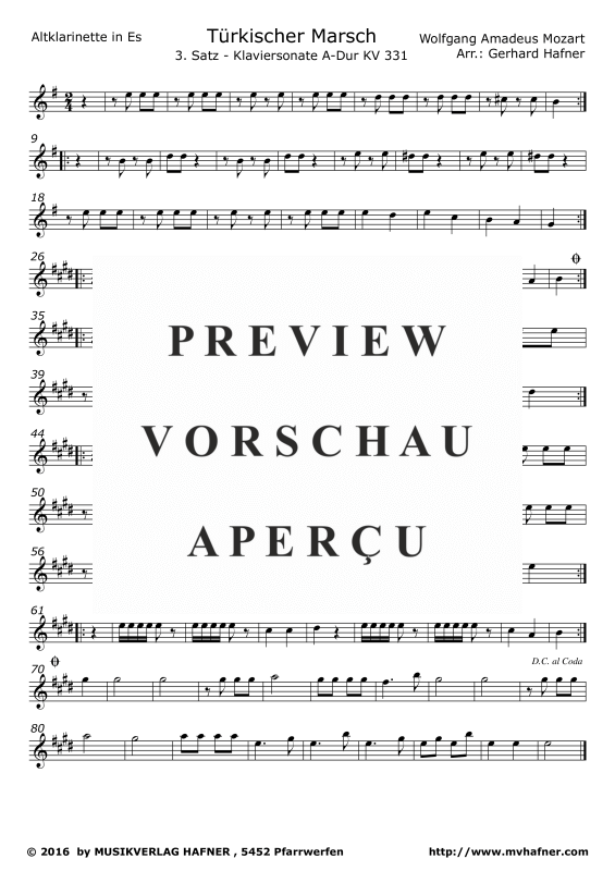 Product gallery: Page 10 of 11 Türkischer Marsch, , (Clarinet Quintet)