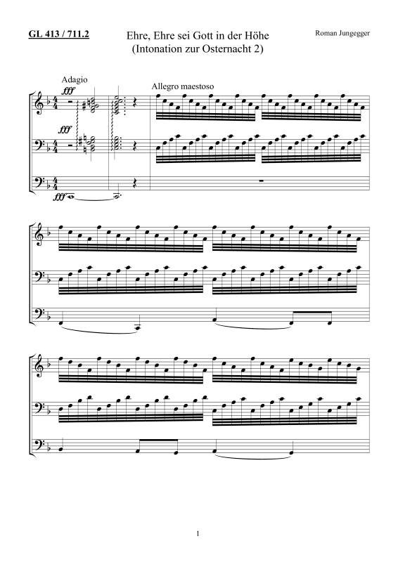 Product picture to: Ehre, Ehre sei Gott in der Höhe GL 413 / 711.2Roman Jungegger