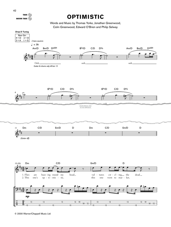 Produktgalerie: Seite 1 von 1 Optimistic, Radiohead, E-Bass