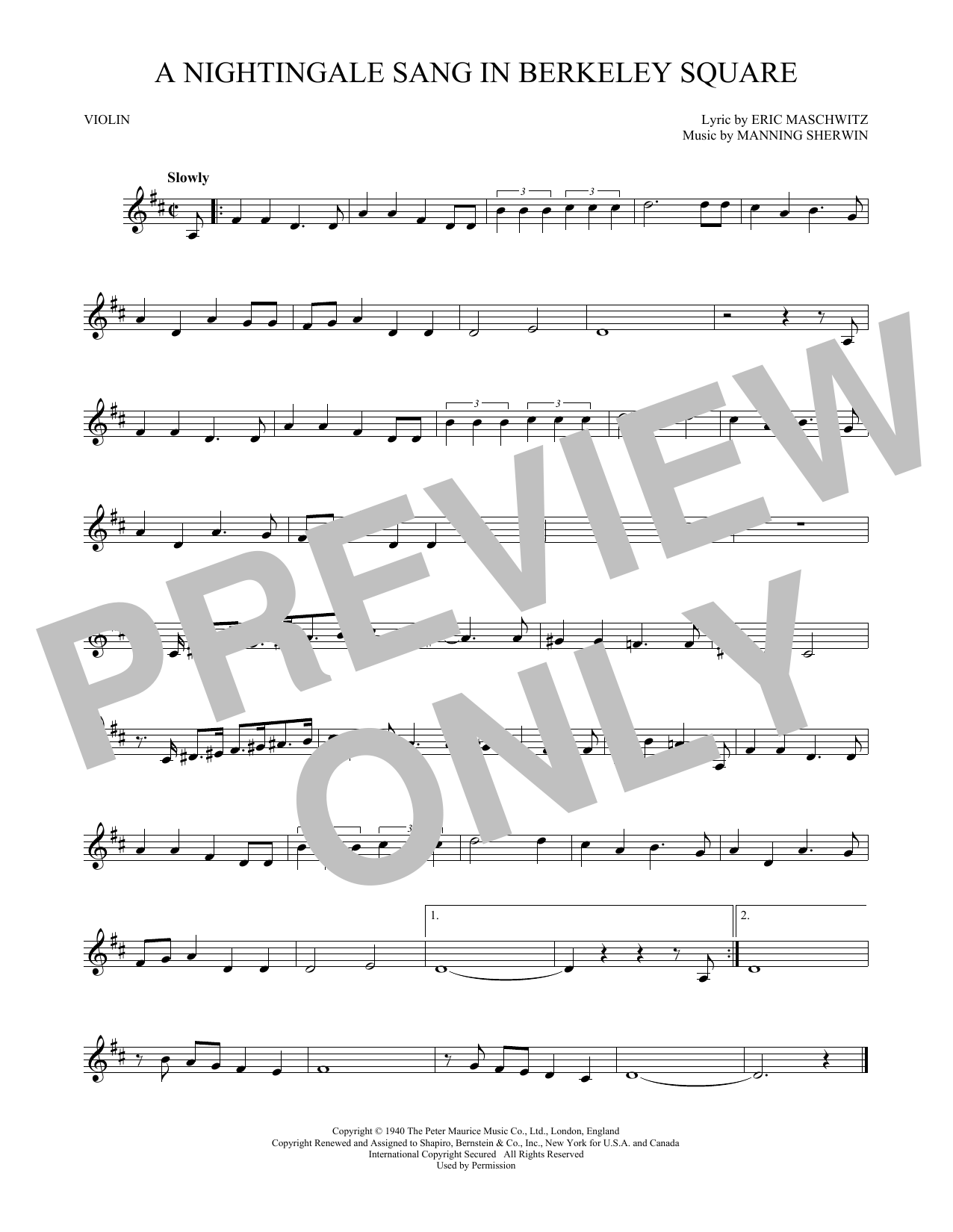 Product gallery: Page 1 of 1 A Nightingale Sang In Berkeley Square, Manning Sherwin