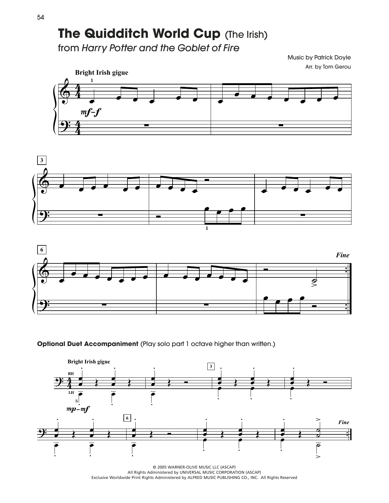 Produktbild zu: The Quidditch World Cup (from Harry Potter) (arr. Tom Gerou)