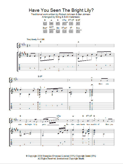 Product gallery: Page 1 of 1 Have You Seen The Bright Lily? (as performed by Sting and Edin Karamazov), Robert Johnson