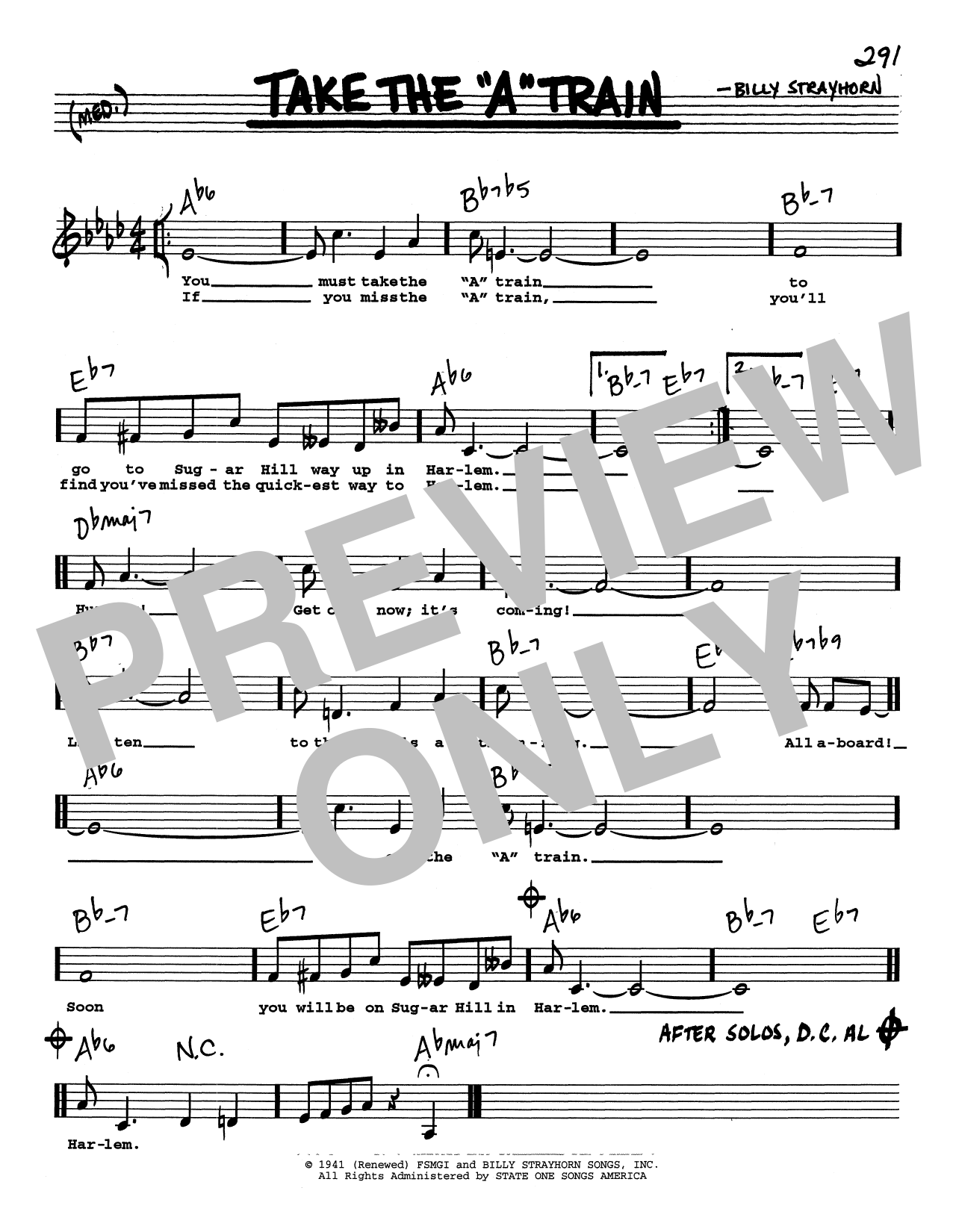 Produktgalerie: Seite 1 von 1 Take The "A" Train (Low Voice), Billy Strayhorn