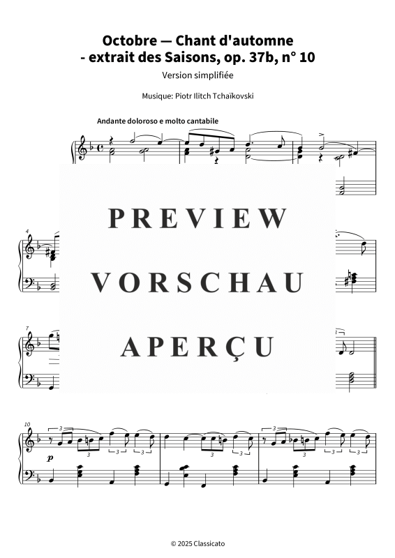 gallery: Octobre - Version simplifiée, , (Klavier Solo)
