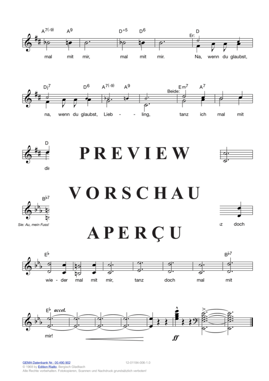 Produktgalerie: Seite 9 von 15 Tanz doch wieder mal mit mir , Bach, Vivi/Schönherr, Dietmar, (Melodie-Stimmen in C/B/Es)