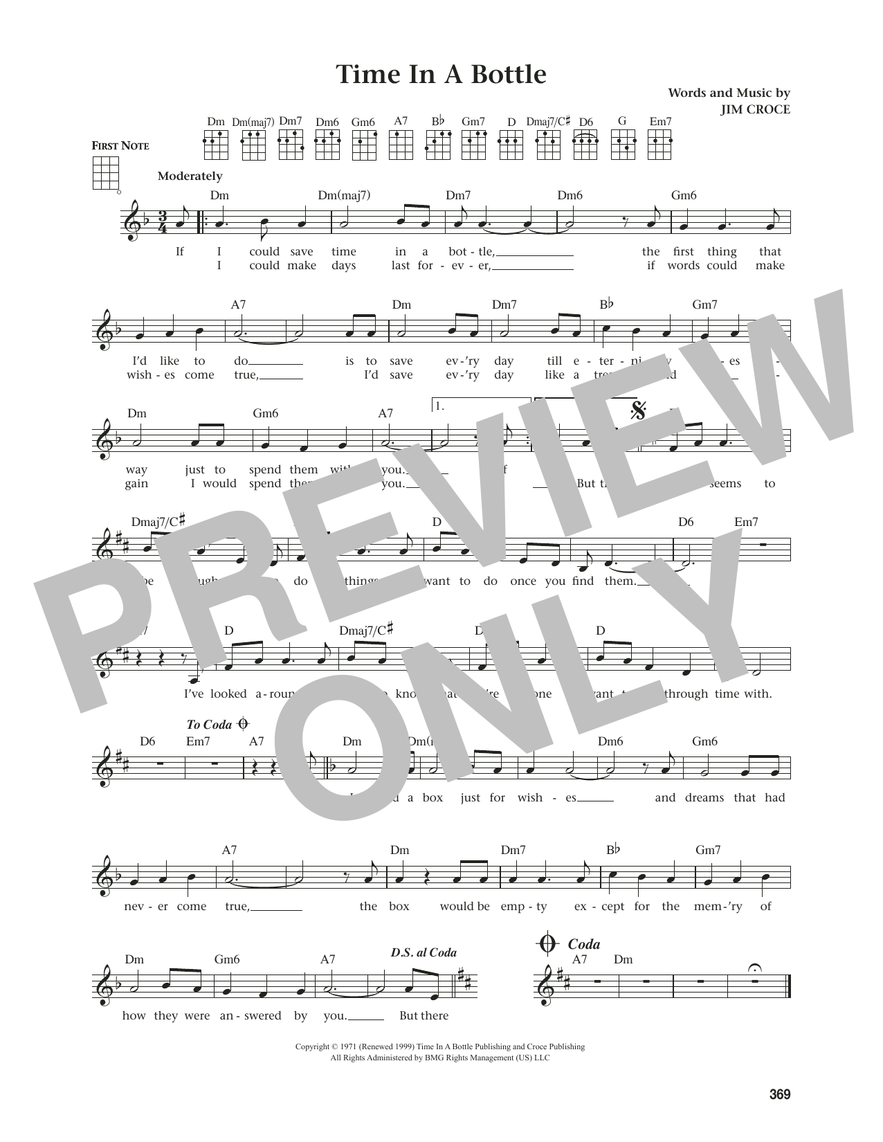 Produktgalerie: Seite 1 von 1 Time In A Bottle (from The Daily Ukulele) (arr. Jim Beloff), Jim Croce, Ukulele