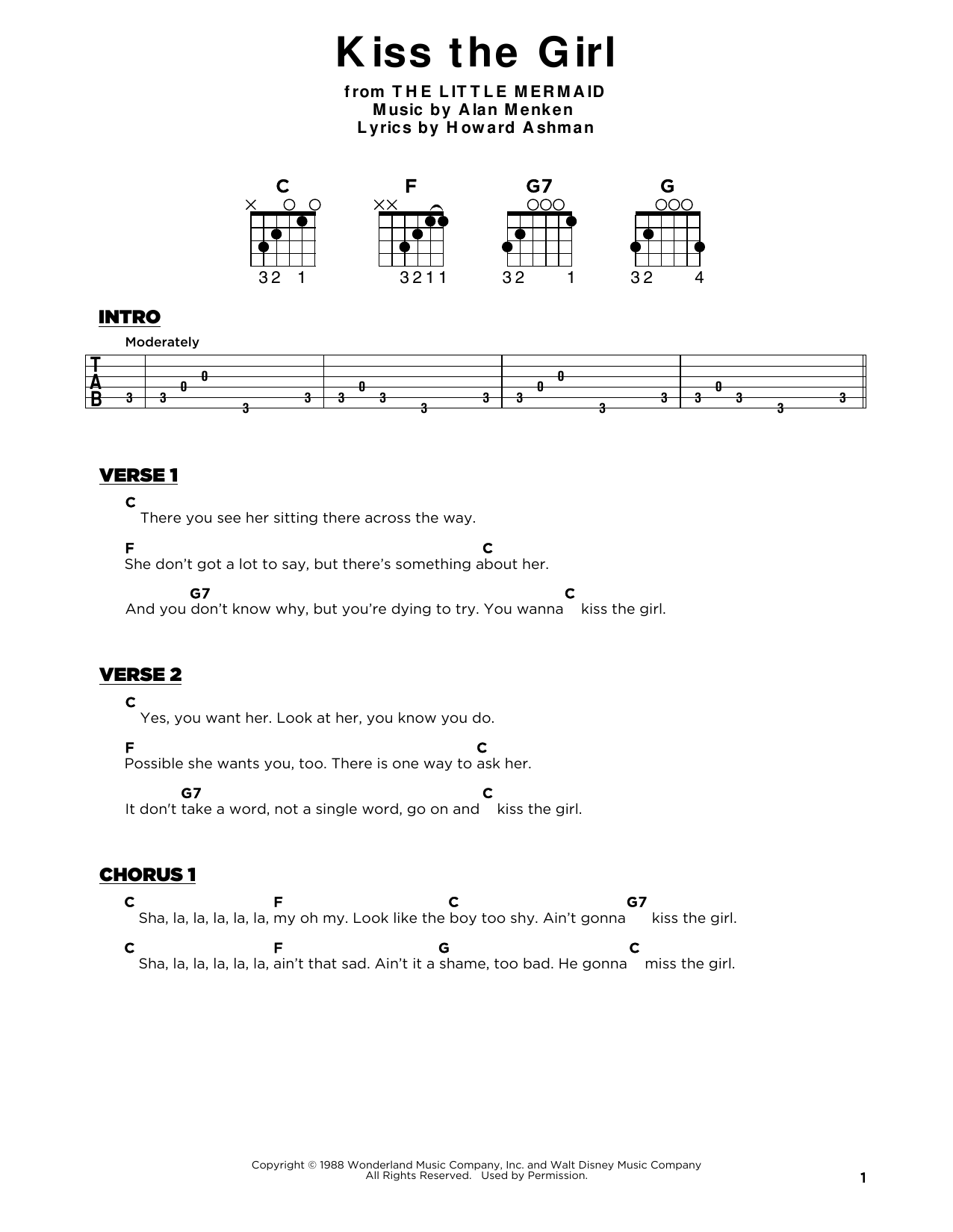Produktbild zu: Kiss The Girl (from The Little Mermaid)