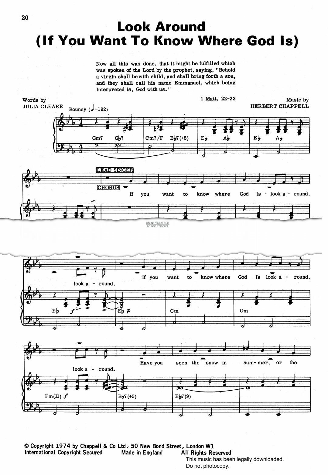 Product picture to: Look Around (If You Want To Know Where God Is) (from 'Carols For Today')