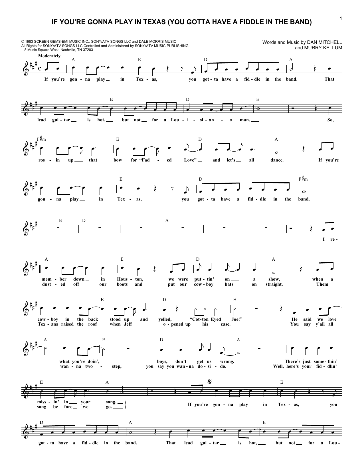 Produktbild zu: If You're Gonna Play In Texas (You Gotta Have A Fiddle In The Band)
