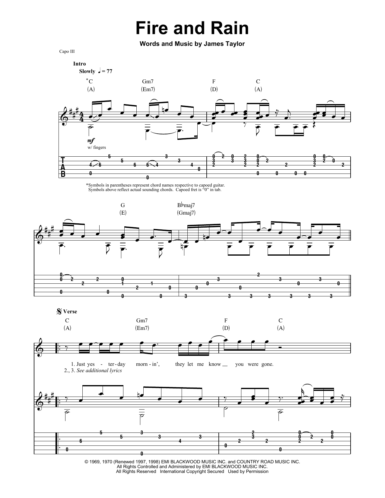 Produktgalerie: Seite 1 von 1 Fire And Rain, James Taylor, Gitarre