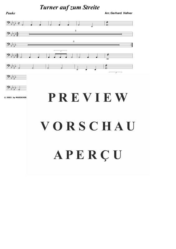 Product gallery: Page 10 of 11 Turner auf zum Streite, , (large wind orchestra)