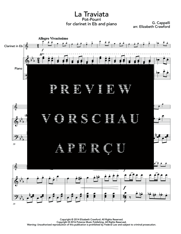 Product gallery: Page 5 of 11 La Traviata Pot-Pourri, , (clarinet in E flat and piano)