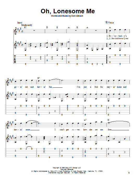 Produktgalerie: Seite 1 von 1 Oh, Lonesome Me, Don Gibson, Gitarre