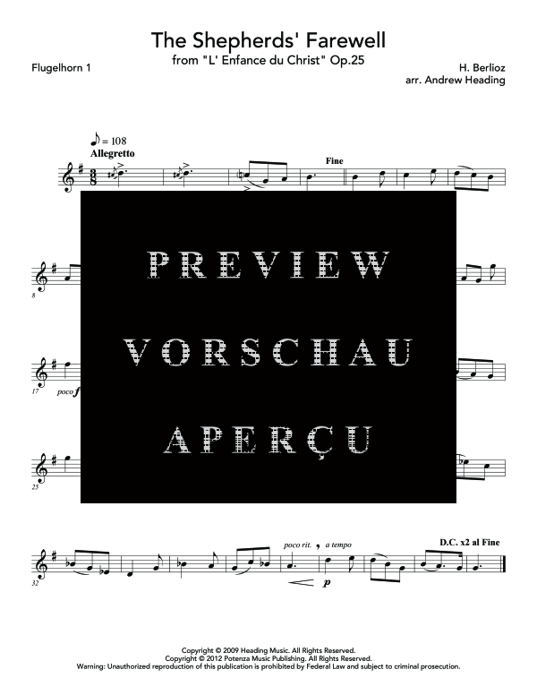 Produktgalerie: Seite 9 von 11 Shepherd´s Farewell, , (Blechbläserquinrtett 2x Flügelhorn, Horn in F, Posaune + Tuba)