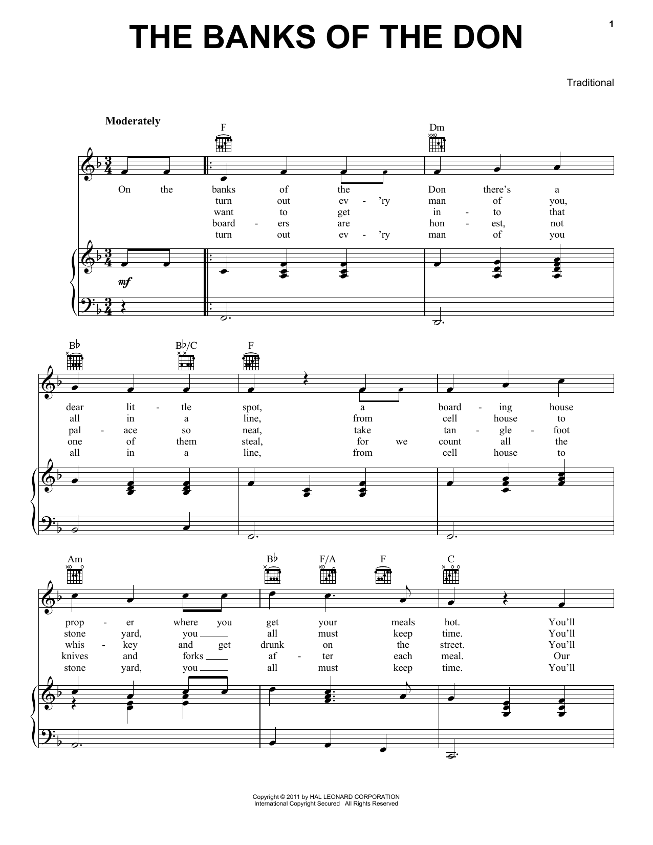 Produktgalerie: Seite 1 von 1 The Banks Of The Don, Traditional, Gesang, Gitarre, Klavier