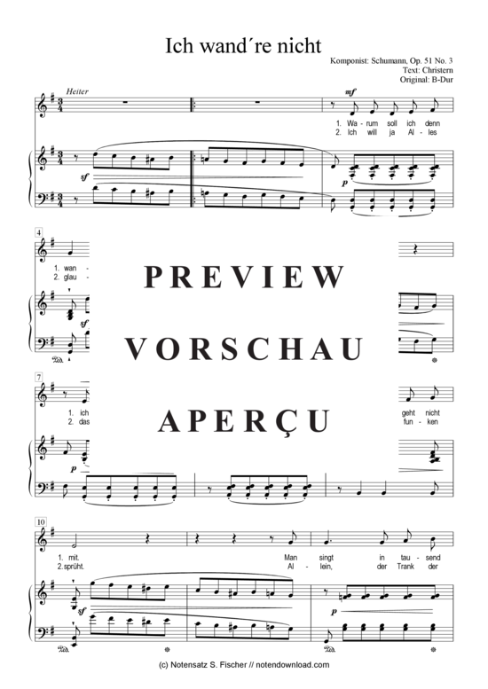 Product gallery: Page 2 of 4 Ich wandre nicht  , , Piano and Voice