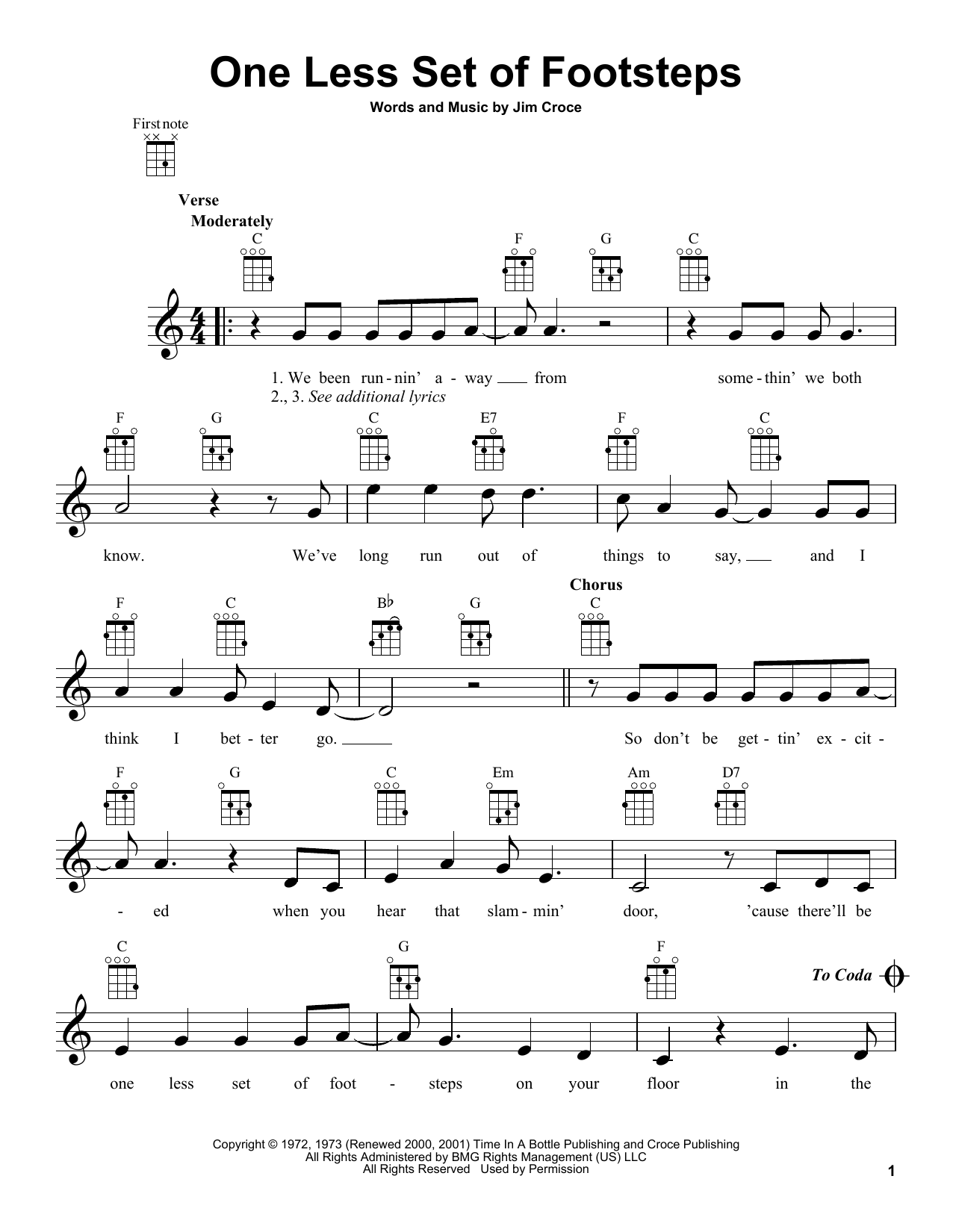 Product gallery: Page 1 of 1 One Less Set Of Footsteps, Jim Croce
