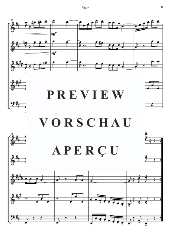 Produktgalerie: Seite 10 von 11 Egon - Schwungvoller Tango-Schlager, , Holzbläse Quintett