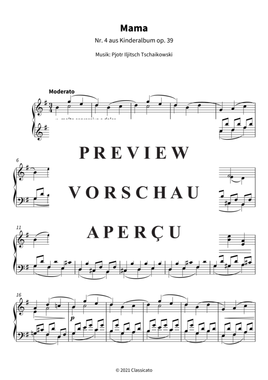 Product gallery: Page 4 of 5 Mama - Nr. 4 aus Kinderalbum op. 39 , , Piano Solo