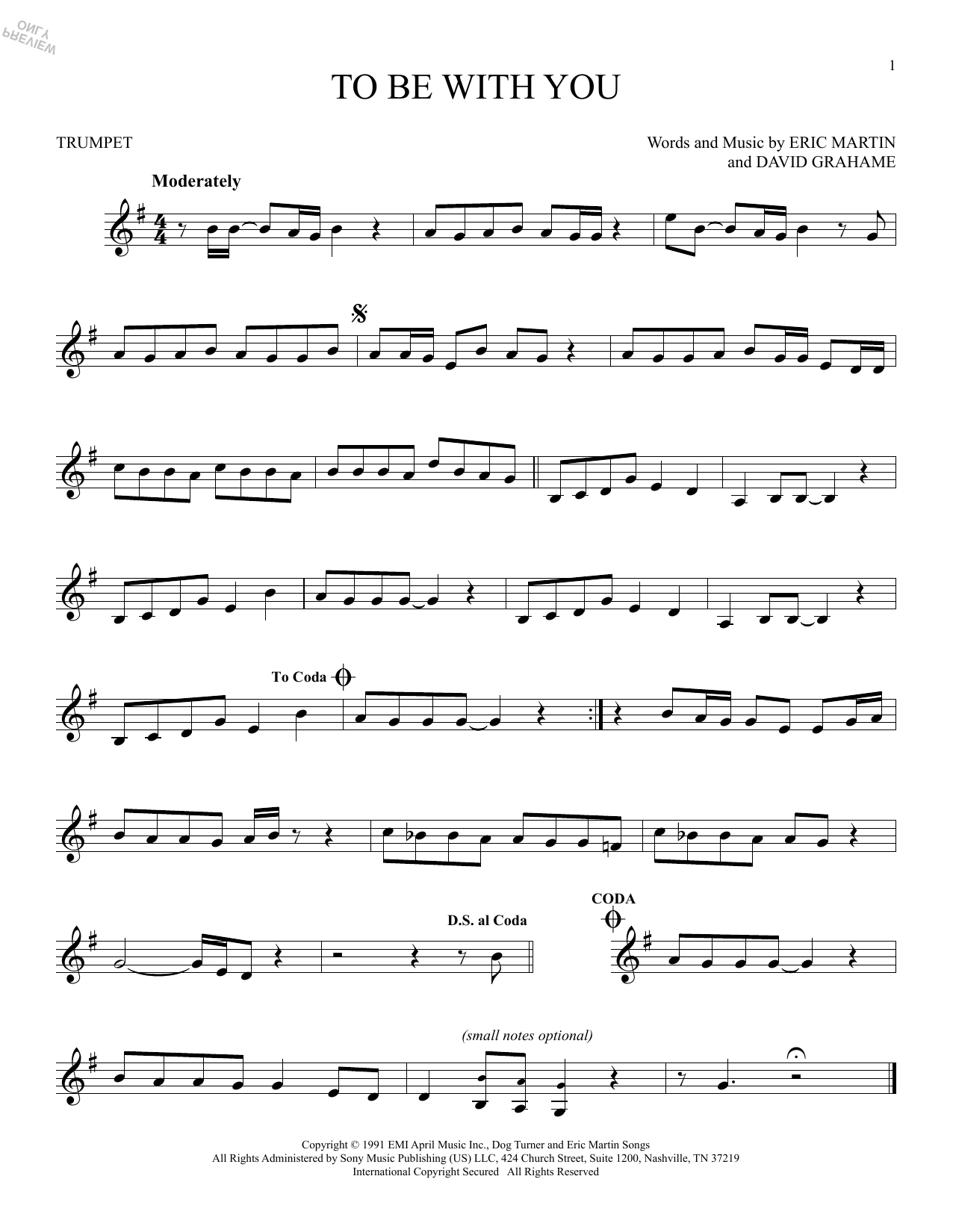 Produktgalerie: Seite 1 von 1 To Be With You, Mr. Big, Trompete