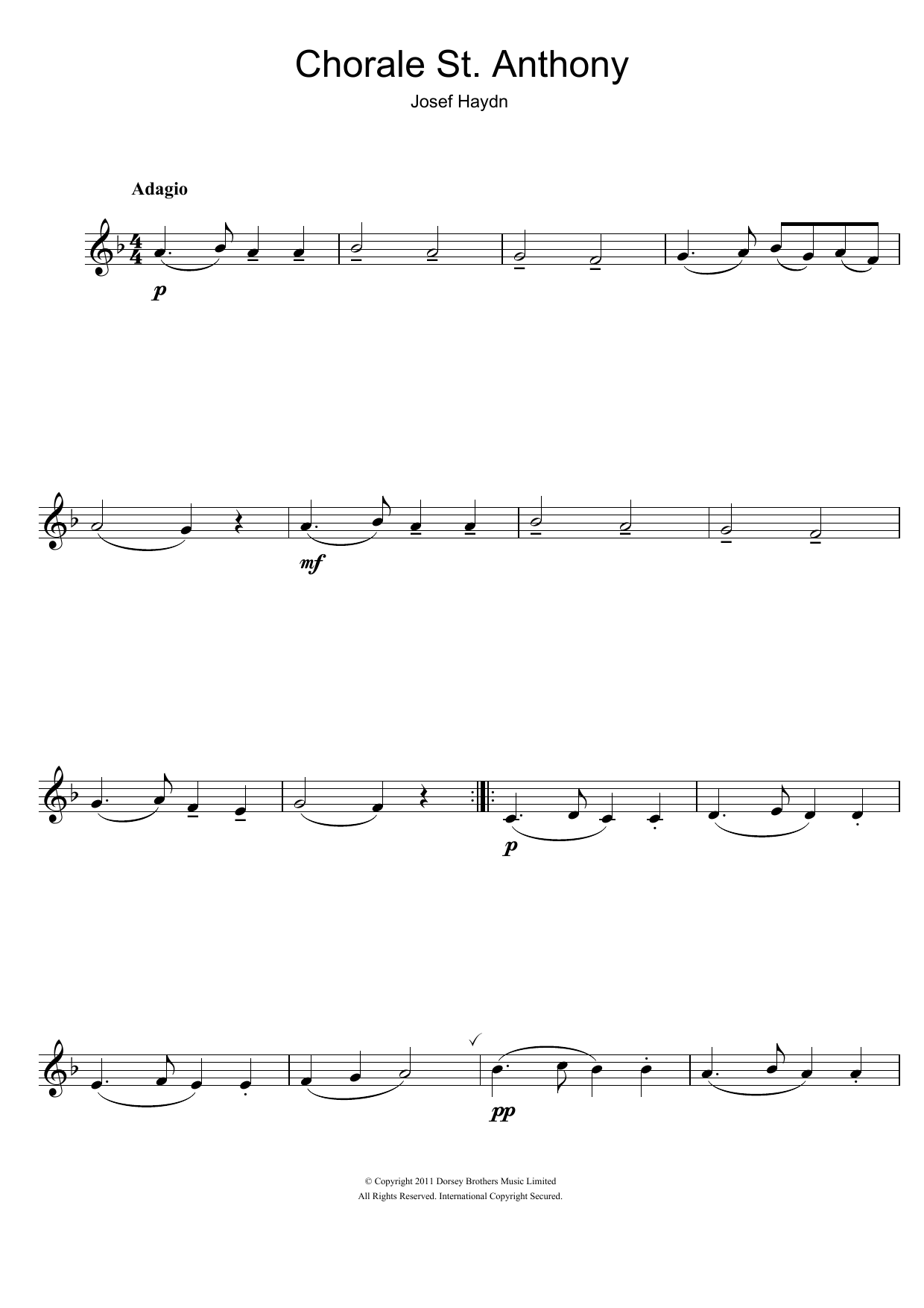 Product gallery: Page 1 of 1 Chorale St. Anthony, Franz Joseph Haydn